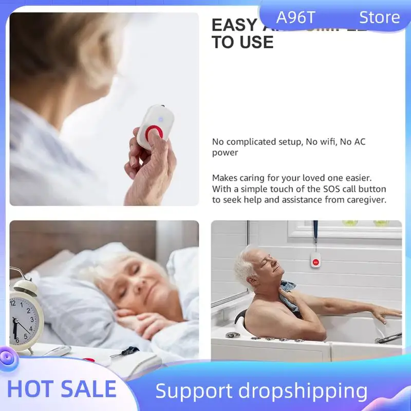 

A96T Q26 Беспроводной умный дверной звонок Уход Дверной звонок Устройство аварийного вызова для пожилых людей Пейджер для кормления Пейджер для кормления SOS Сигнализация