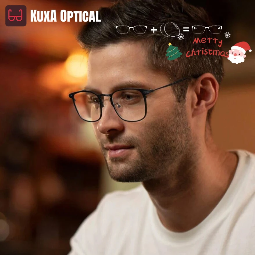 

KUXA титановые очки по рецепту, очки с защитой от синего луча, прогрессивные линзы, широкая полевая форма, мультифокальные линзы для женщин