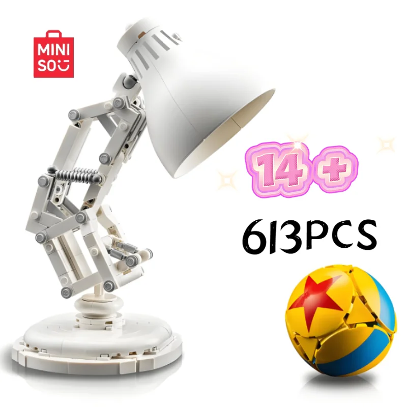 613 pièces MINISO idées Disney Pixar Luxo Jr 21357 lampe de table bloc de construction décoration de la maison pour les enfants vacances cadeau d'anniversaire de noël