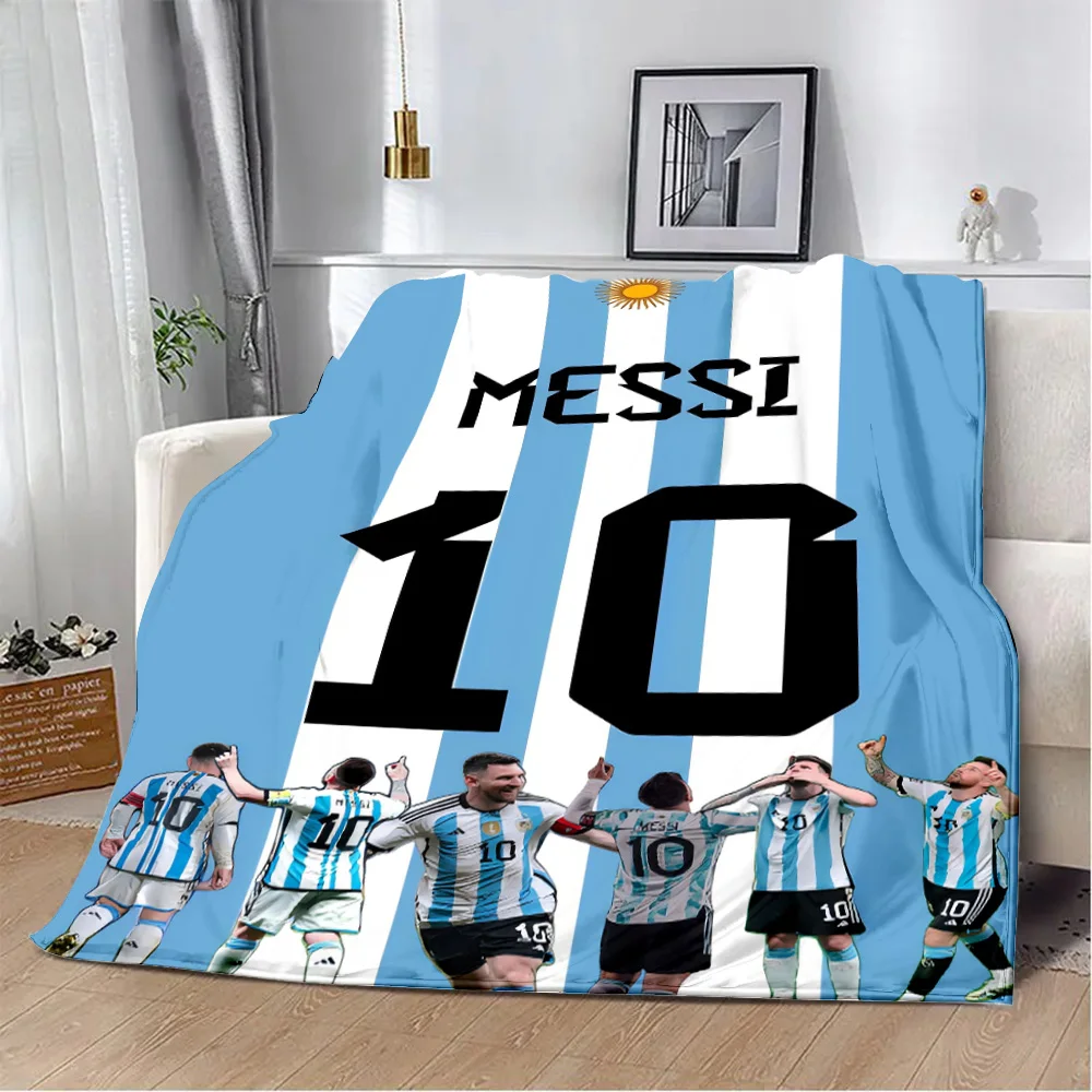 Printed Blanket Football Star Picnic Blankets Warm Blanket Soft and Comfortable Blanket Home Travel Birthday Gift-M-messis