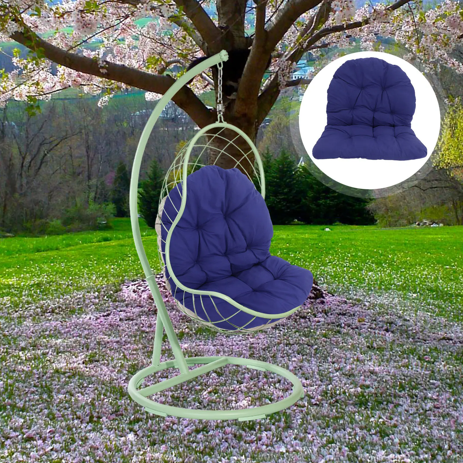 

Сменная подушка для подвесного кресла-яйца, толстая, удобная, водонепроницаемая, УФ-стойкая, для сада, из ротанга