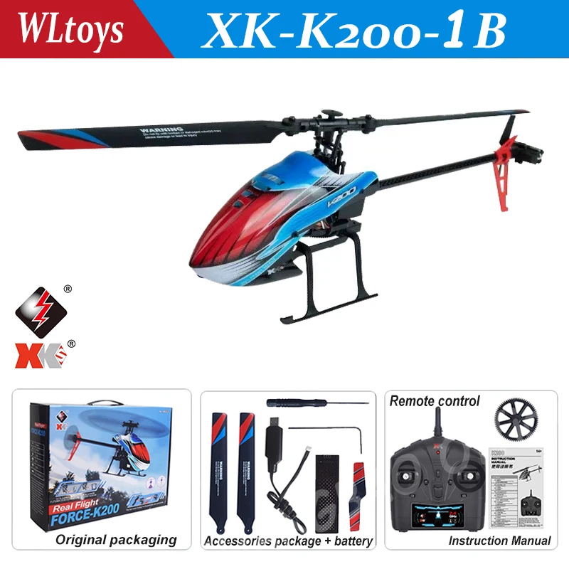 

WLtoys XK K200 4CH 2.4G RC Helicopter Remote Control Plane with Optical Flow Positioning And Air Pressure Fixed Height Feature f