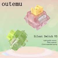 Outemu Silent Switch Peach V3 LemonV3 Custom Mechanical Keyboard 5Pin Linear Tactile Mute Switches Mist Transparency Shell Lubed