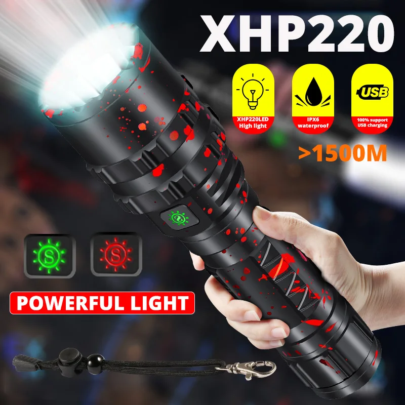 Высокая мощность XHP50.2 светодиодный светильник -вспышка Xlamp алюминиевый охотничий L2 водонепроницаемый фонарь светильник мощный фонарь с