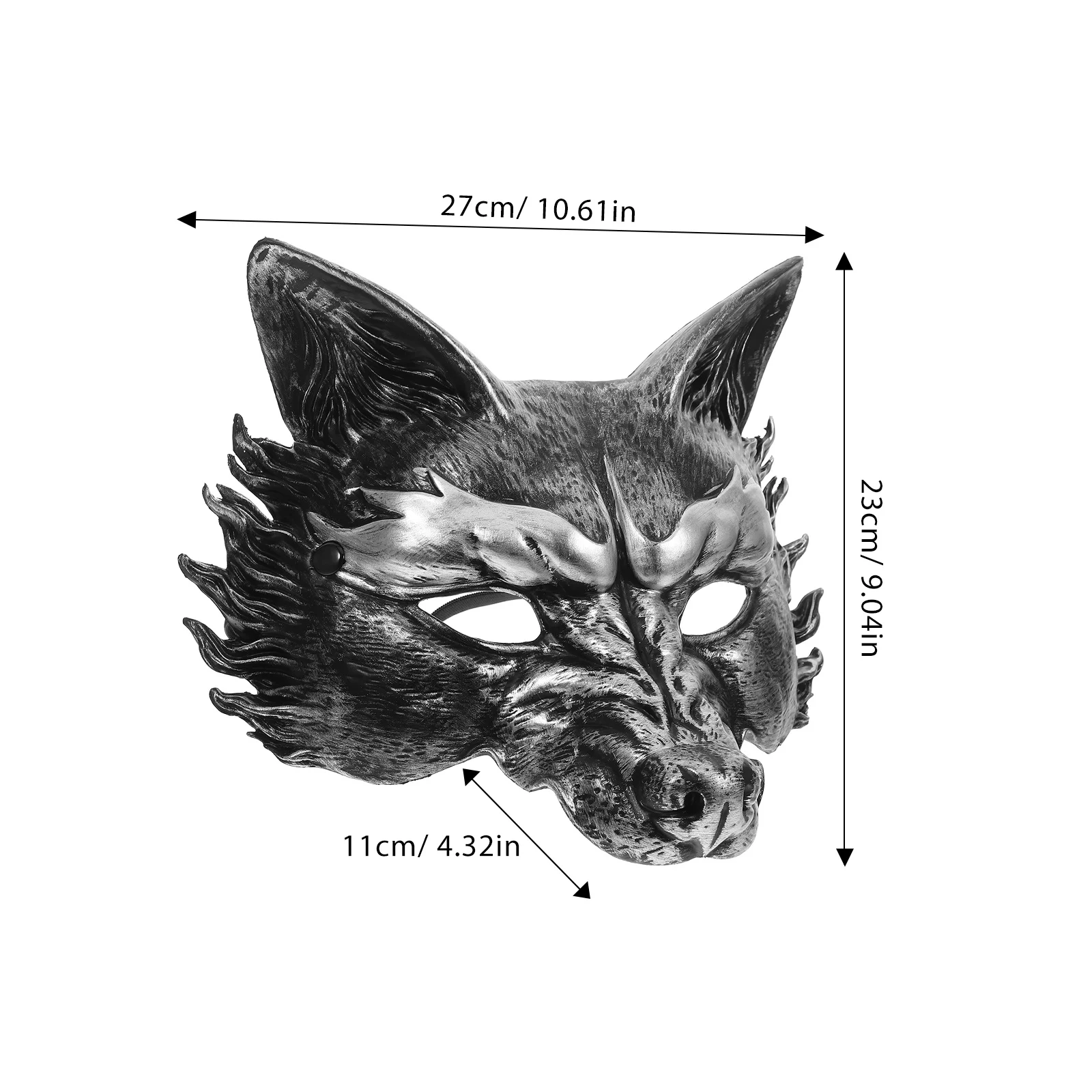 1 Uds. Retro adulto ligero media cara mascarada disfraz de Halloween decorativo para hombres mujeres lobo adulto Halloween