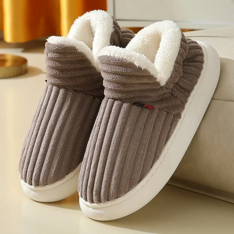 Women Shoes House Shoe for Men Outdoor Fur Warm Antiskid Shoes Winter Fluffy Ladies Shoes Casual Ankle Women Slippers view 4