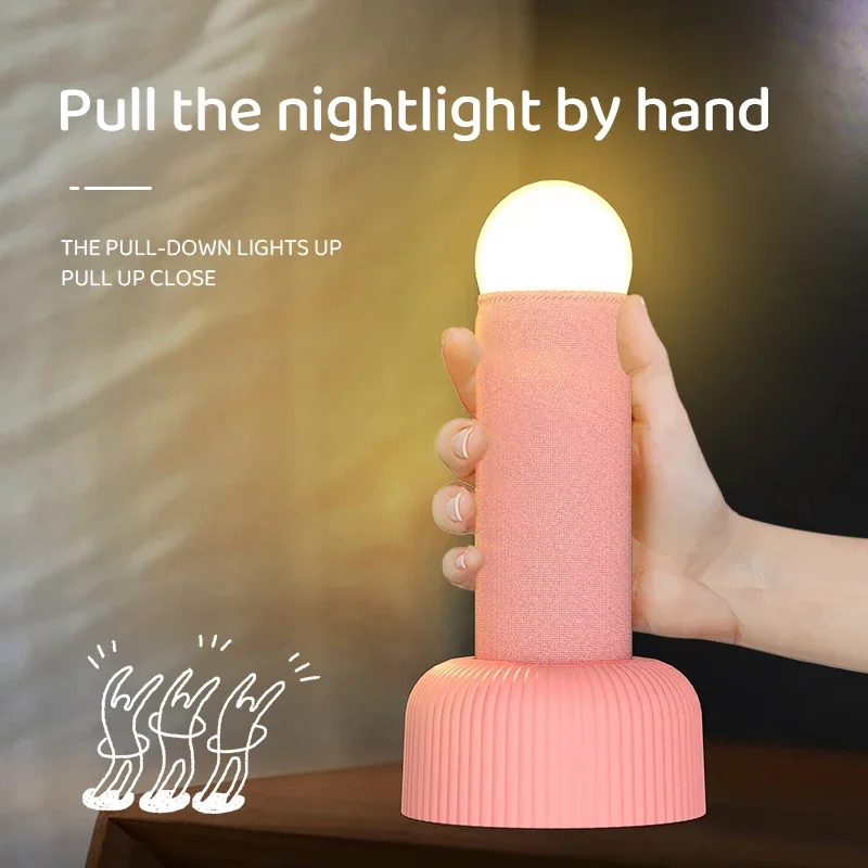 

Hand Pulled Night Light, Bedside Companion Sleep Atmosphere Light Creative And Funny USB-C Charging Hand-held Portable Light