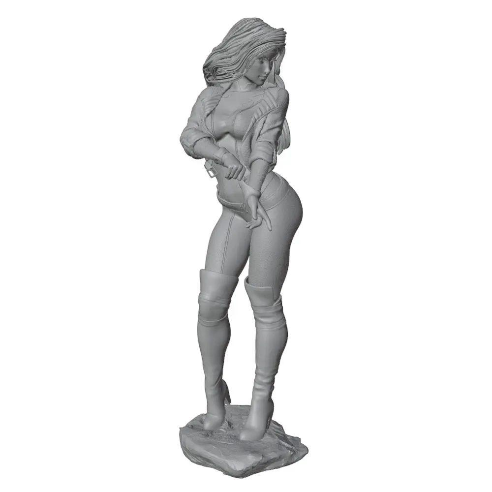 1/24 Realistic fashionable female character, miniature resin model kit, GK mini 3D printed gray model statue, not colored view 6
