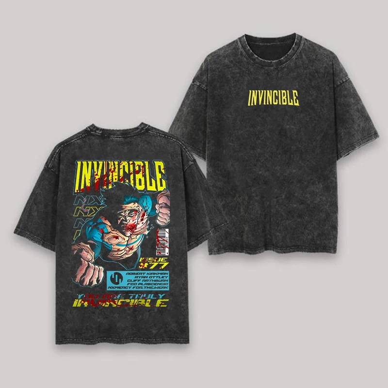 Camiseta de Anime Invencible, para Amantes del Anime, Tallas Grandes, Unisex, Ropa con Personalidad, para Todo el Año, de Alta Calidad