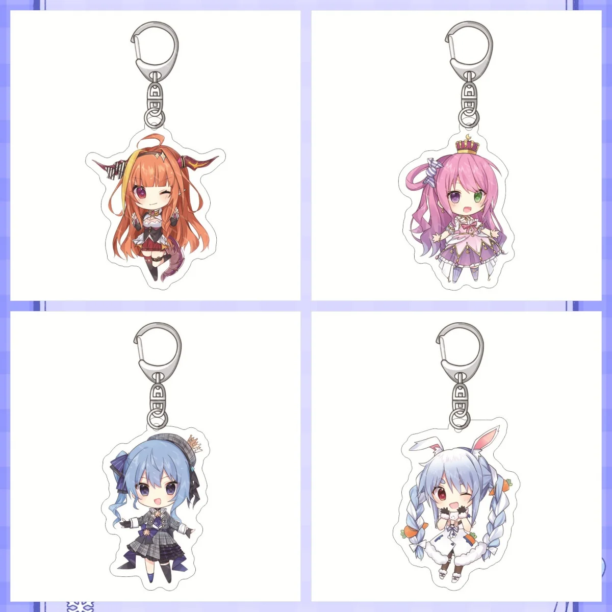 Anime Fashion Hololive Vtuber  Figures Cosplay Keychain Inugami Sakura chaveiro cambio chaveiro feminino Suisei Acrylic Key Gift