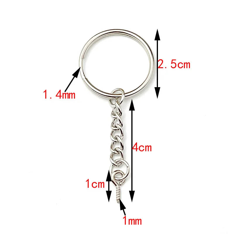 20-100Pcs 20-25mm Metall Schraube Pin Schlüssel Ring Schlüssel Kette Runde Draht Offenen Kreis DIY schmuck Spielzeug Anhänger Herstellung Zubehör Großhandel – Detail 5