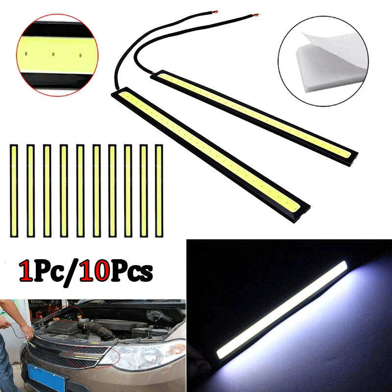 

1Pc/10Pcs LED Daytime Running Light Waterproof LED COB Car Fog Light DC10V-12V Car Modification Lamp White Car Light Accessories