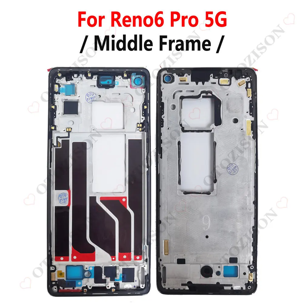 Reno6 Pro+ 5G Middle Frame For OPPO Reno 5 4G 5G Reno 7 SE Middle Frame Reno4 SE Housing Cover frame CPH2249 PENM00 Replacement