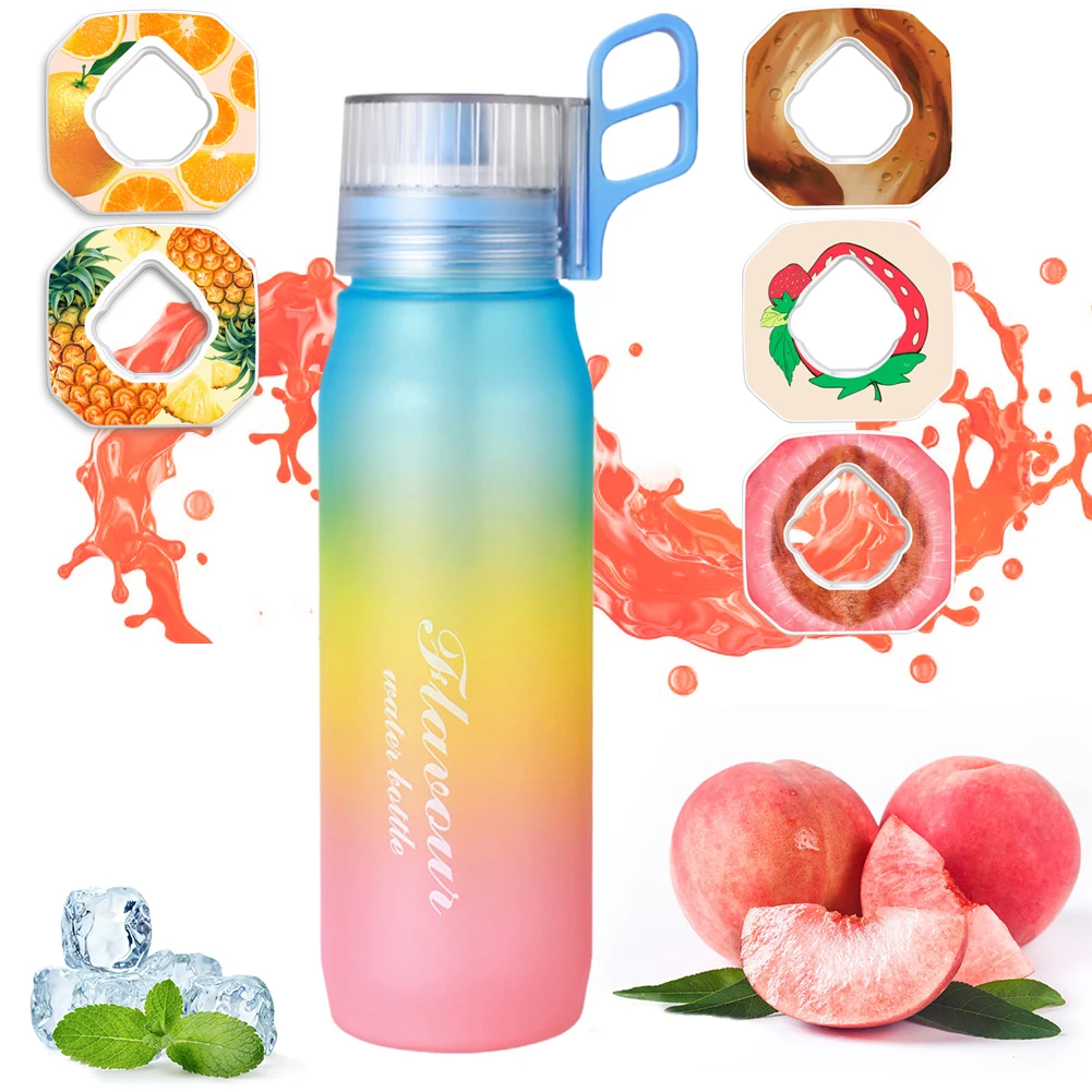 750ml Air Flavored Drinking Bottle with Flavour Pod Scent Water Tumblers Fruit Fragrance Water Bottle for Outdoor Camping Travel