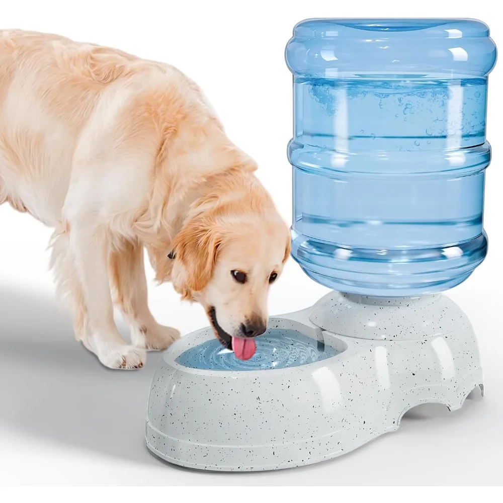 Large dog water distribution station, 3-gallon/11-liter gravity-powered automatic drinking fountain, dog drinking bowl