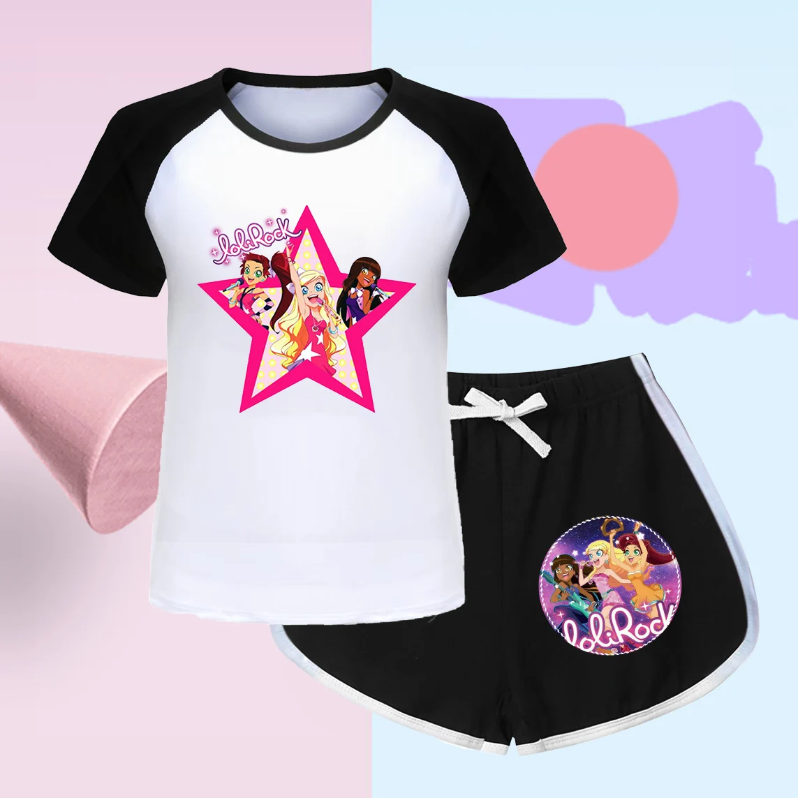 Lolirock Home Clothing Kids Pajamas Baby Girl Clothes Children Summer Sleepwear Cotton Pajama Girl Children's Top and Bottom