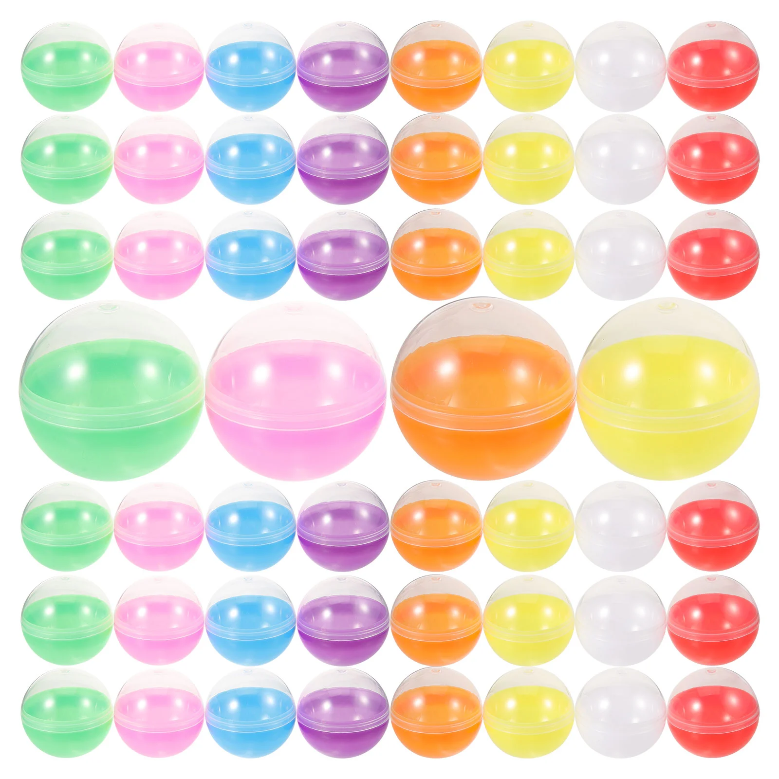 

50 Pcs Machines 50pc Colorful Translucent Shell Vending Gumball Plastic Easter Eggs Fillable Capsules