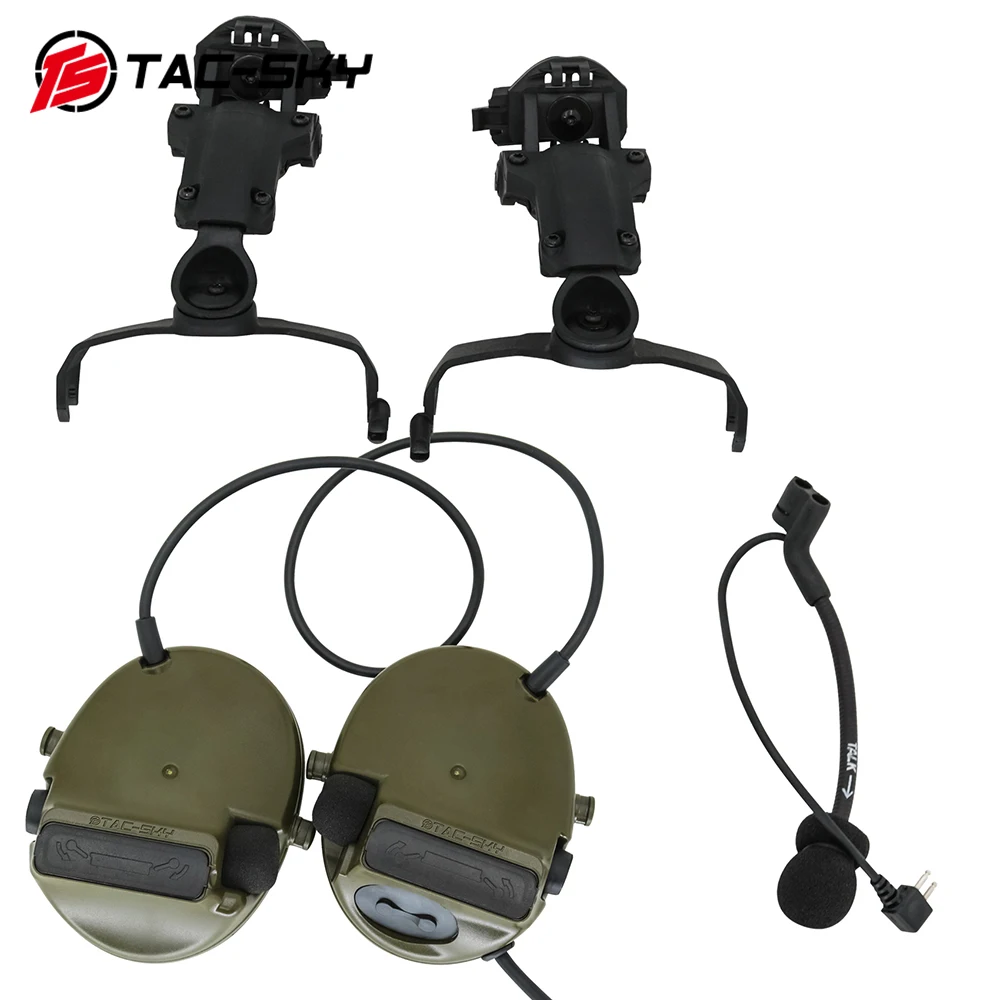 Outdoor Tactical Shooting Hunting Headset TACSKYCIII Quick Helmet Rail ARC Mount Version Noise Reduction and Sound Pickup