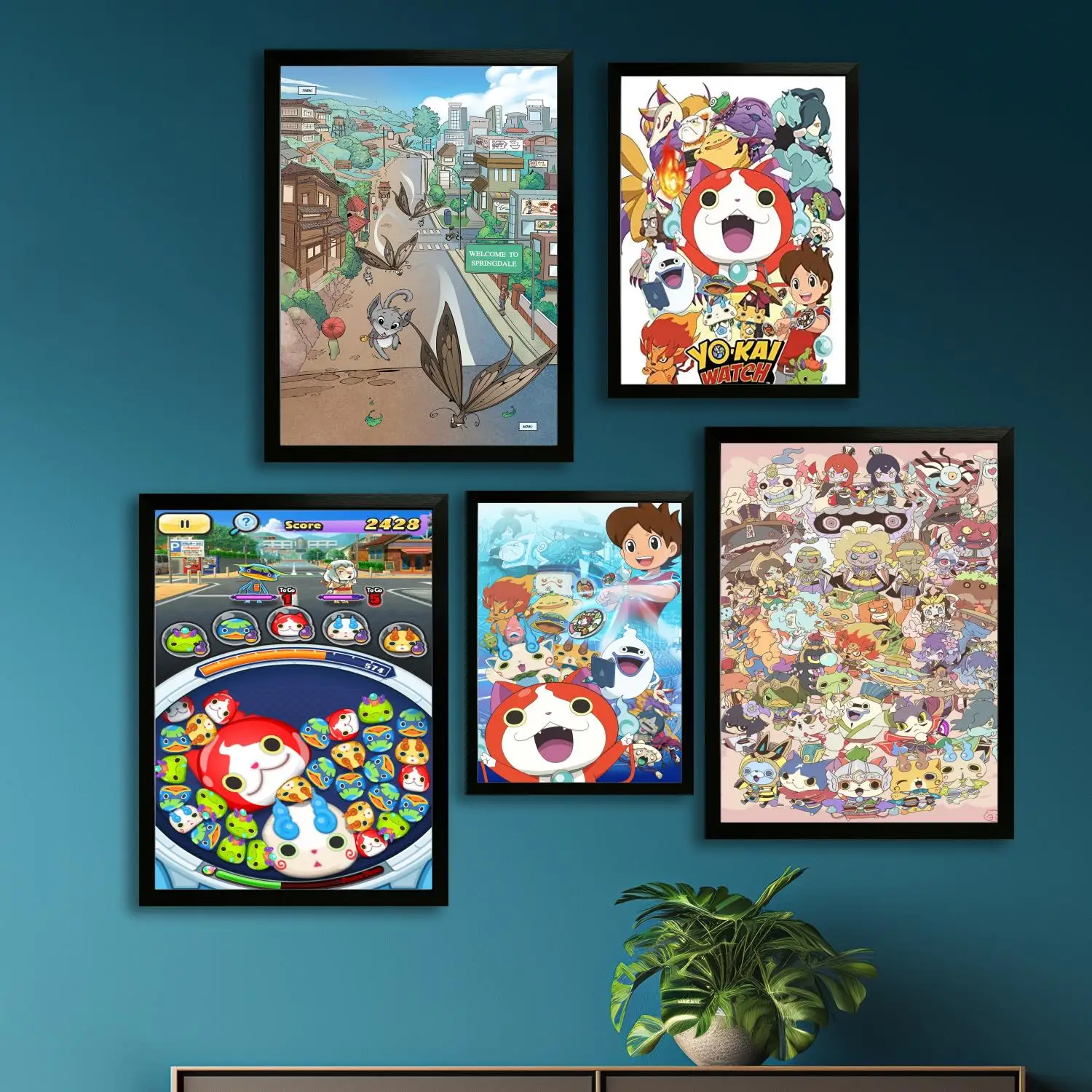 yo kai watch cartoon Canvas Art Poster and Wall Art, Picture Print, Modern Family Bedroom Decor, Posters,Decorative painting