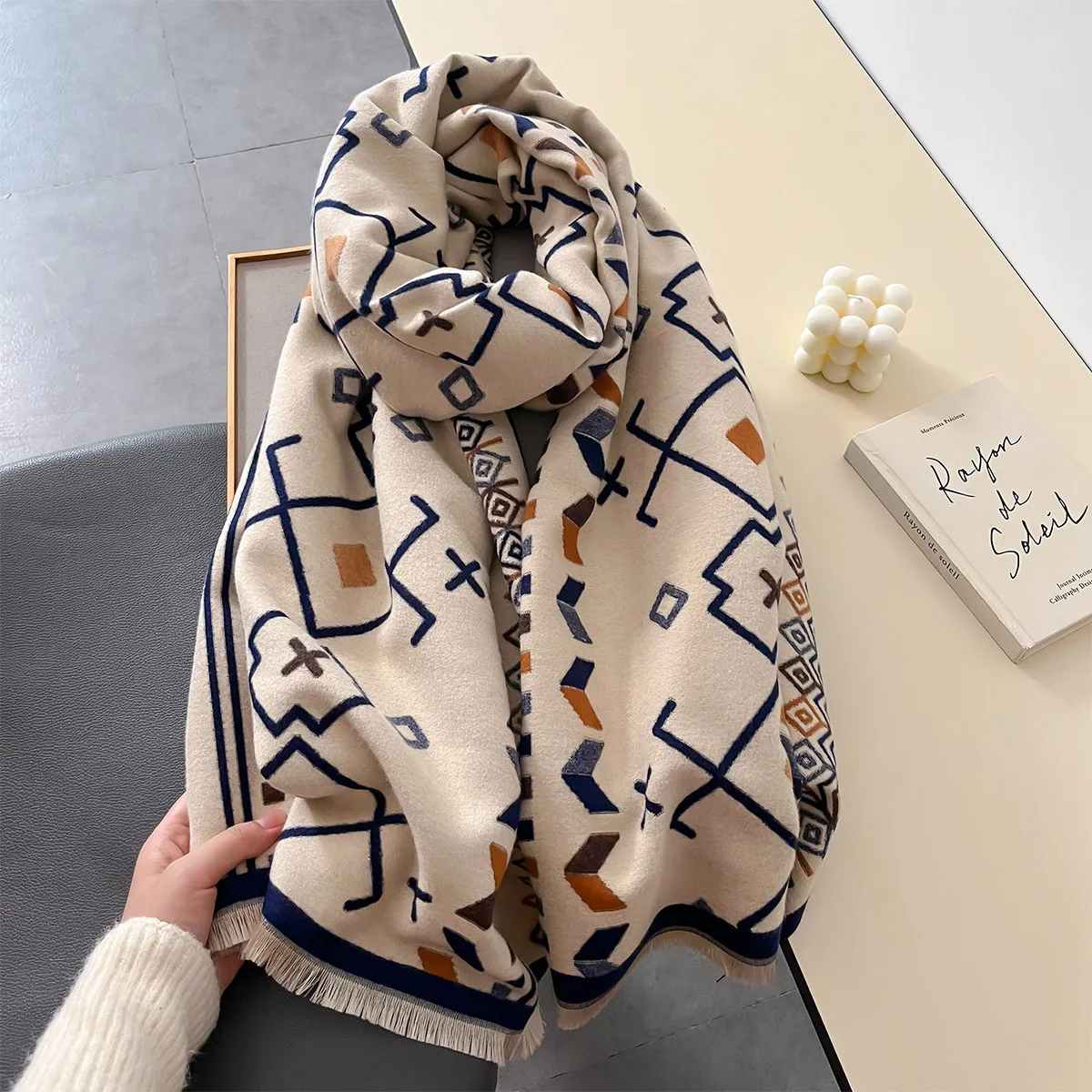 New Warm Shawl Women Scarf Luxury Cashmere Winter Blanket Wraps Double Sided Print Pashmina Bufanda Travel Poncho Stoles Echarpe