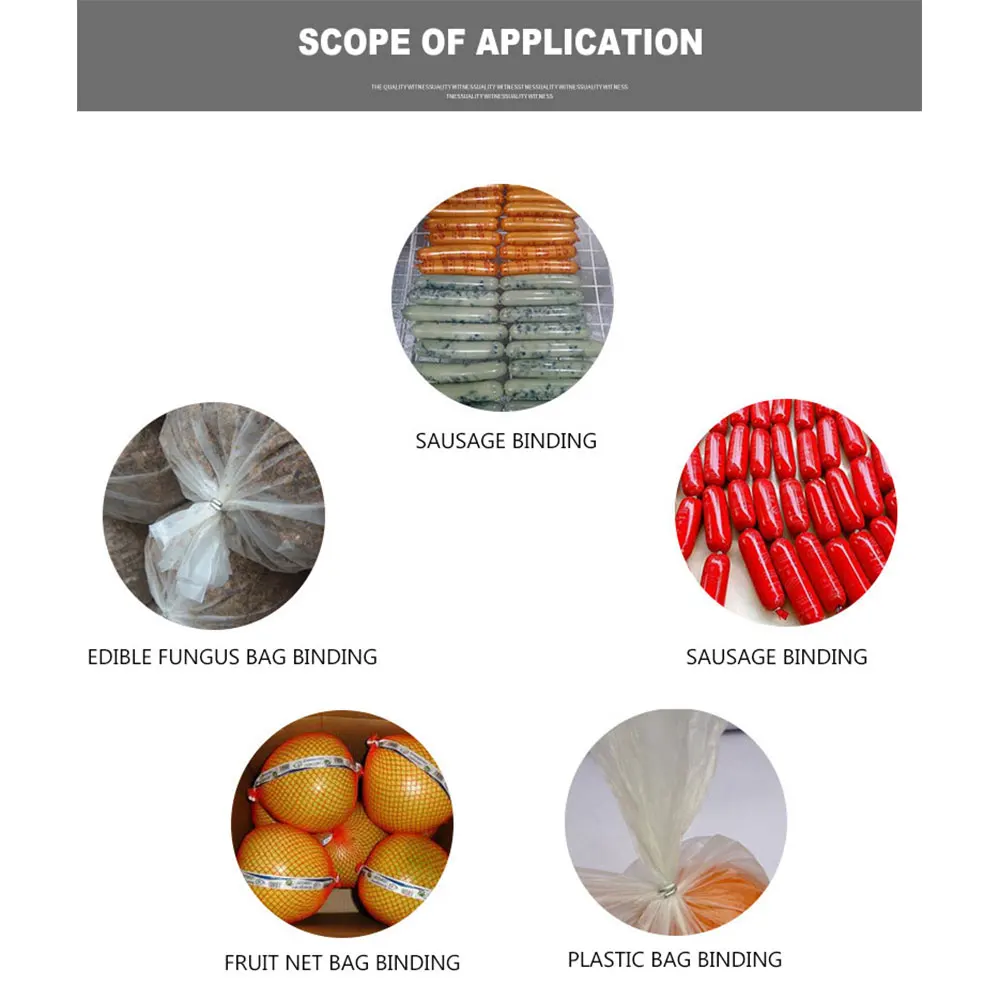 Fibbia in alluminio a forma di U 503 506 508 prosciutto salsiccia fibbia macchina commestibile fungo sacchetto per alimenti sacchetto di plastica speciale