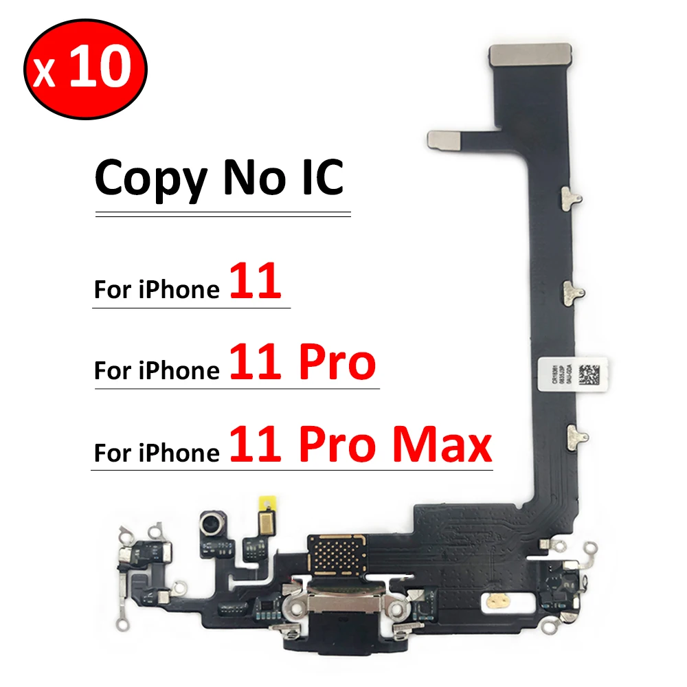 

10Pcs/Lot, USB Charger Dock Connector Charging Port Microphone Flex Cable For iPhone 11 Pro 11Pro Max Replacement Parts