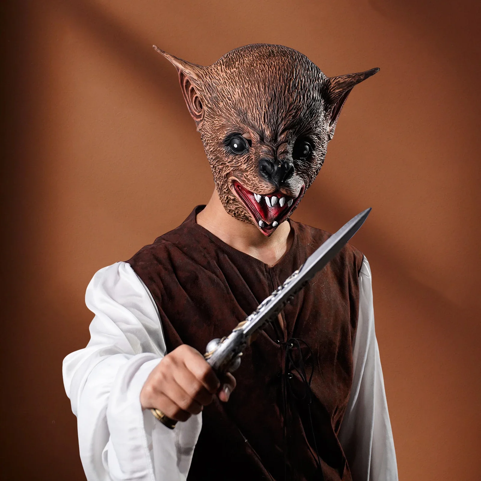 

2025halloweenCouvre-tête de chauve-souris 1 pièce, masque créatif d'animal d'halloween, adapté aux jeux de rôle, carnava