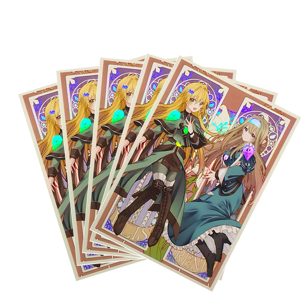 63x90mm 50PCS Holographic Trading Card Sleeves Cartoon Card Sleeves Japanese Card Protector for YGO Game Cards