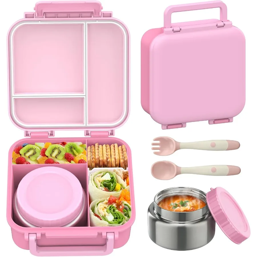 

Bento Lunch Box for with 9oz Thermo Leakproof Containers Featuring 3 Compartments Ideal Portion Sizes for 's Meals Durable and