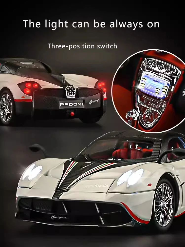 1:18 Simulation Pagani China Dragon Alloy Car Model Sound And Light Pull Back Toy Car Metal Car Boys Collection Ornaments Gift