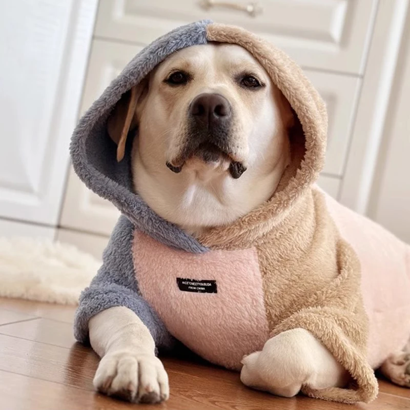 Big Dog Clothing Hoodie Winter Large Dog Clothes Labrador Husky Golden Retriever Samoyed Border Collie Dog Costume Coat