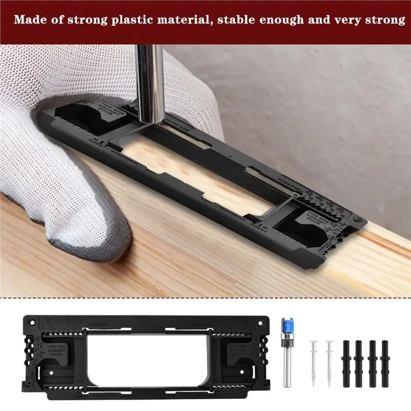 DT17 Door Hinge Jig Kit for 8 Hinge Sizes 2-1/2 to 6 Inch and 5 Door Adjustable Router Template for Installation