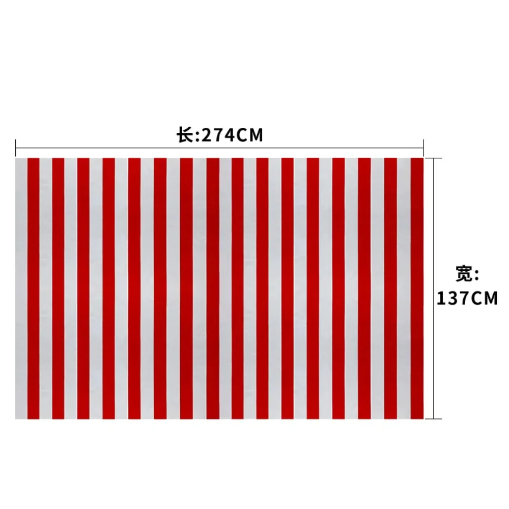 Fashion Red and White Striped Party Tablecloth Christmas Birthday Table Setting Picnic Photo Props