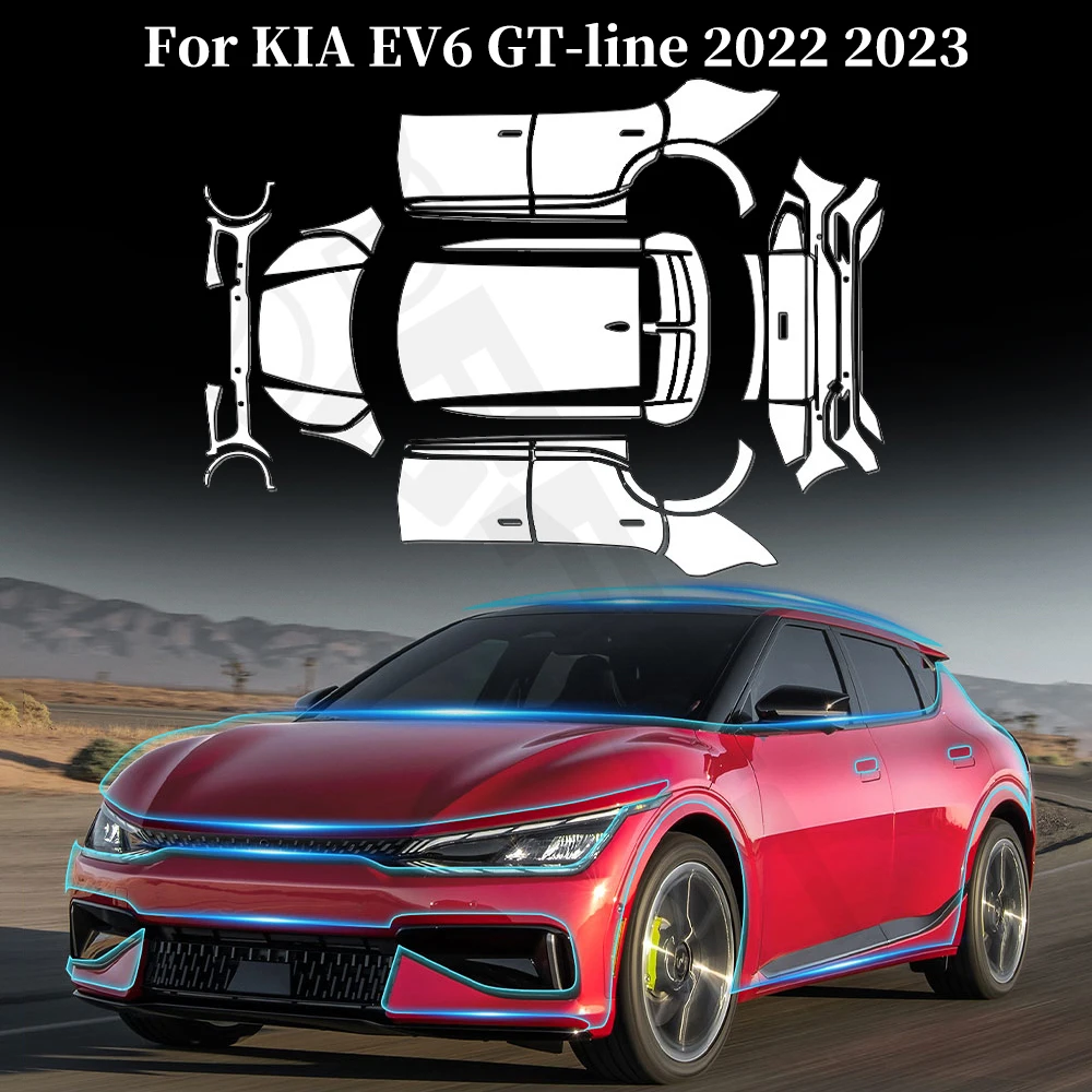 

For KIA EV6 GT-line 2022 2023 TPU Paint Protection Film Pre-cut Clear PPF Invisible Anti-scratch Resistant Bra Car Accessories