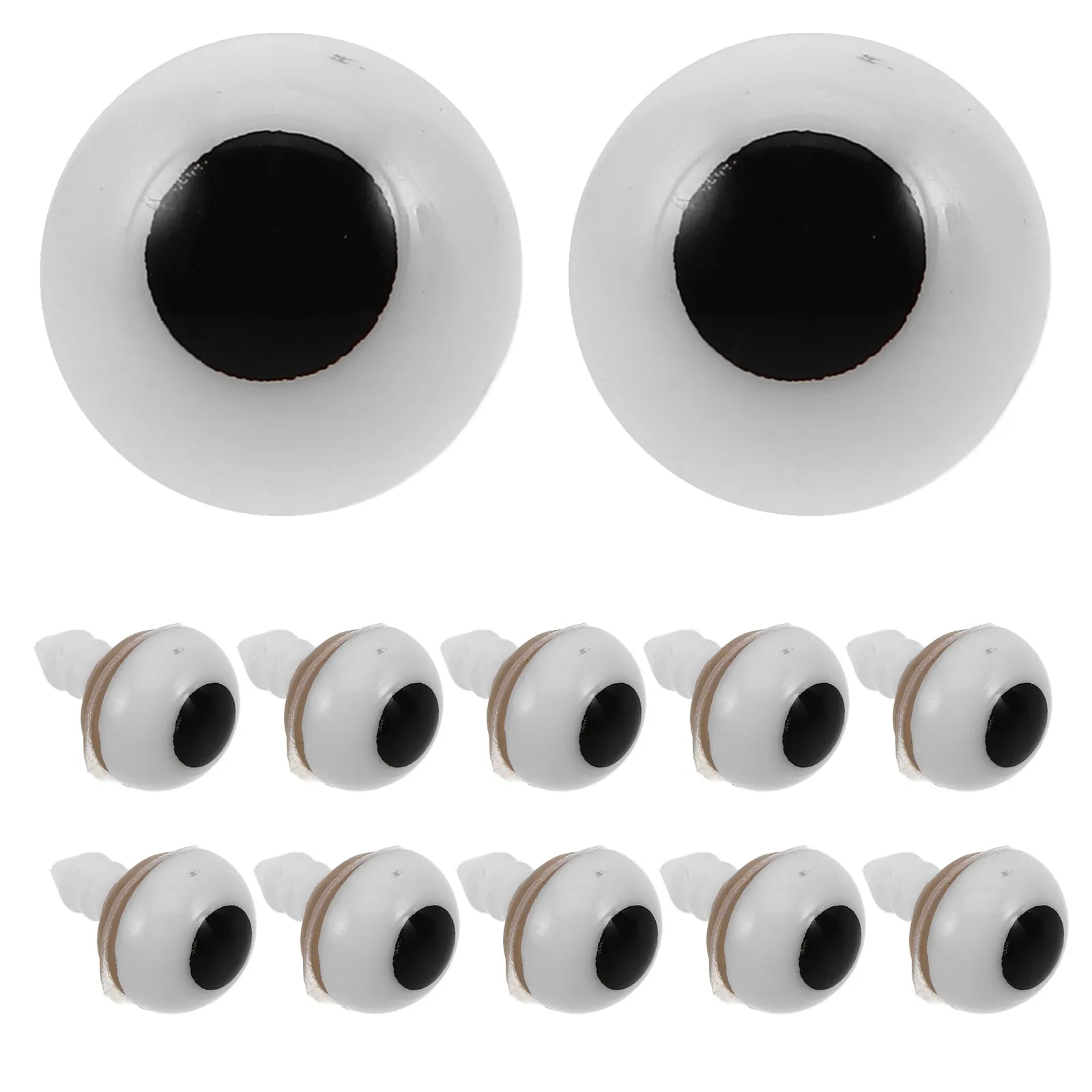 

50Pcs White Plastic Safety Eyes 10Mm Threaded Feet for Crochet Stuffed Animals Sewing Crafts Bear Cat Eye Balls