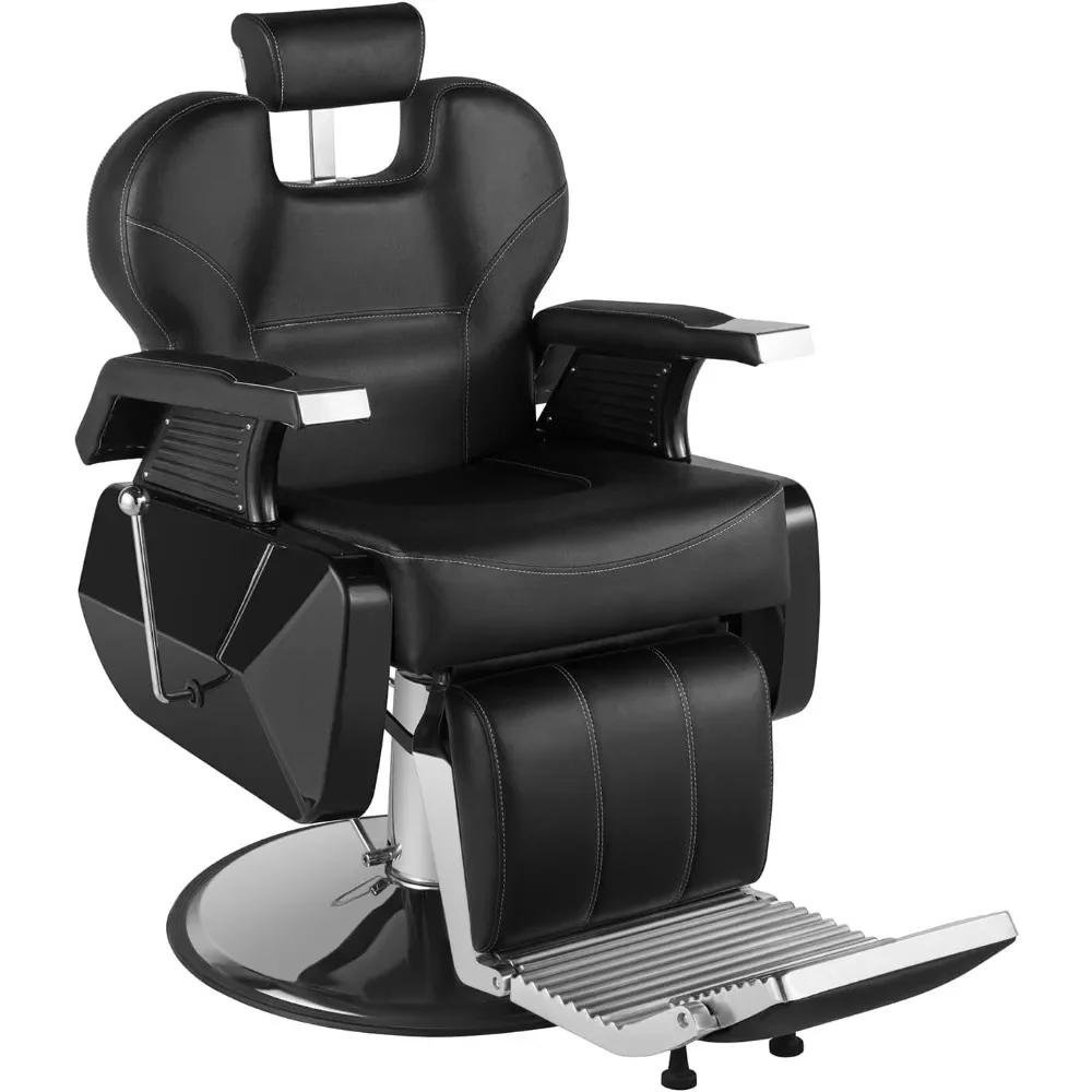 

Barber Chair, Hydraulic Pump Salon Chairs Recline 360 Degree Swivel Hairdresser Chairs Height Adjustable, Salon Chair