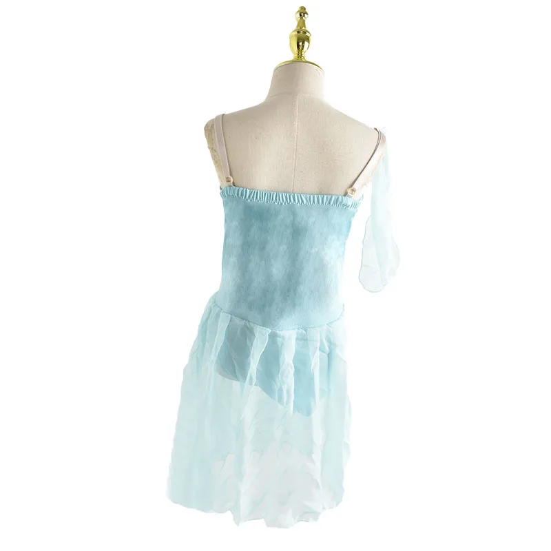 어린이 발레 드레스 소녀 핑크 블루 화이트 쉬폰 클래식 레오타드 발레 드레스 어린이를위한 현대 무용 중국어 슬링 드레스