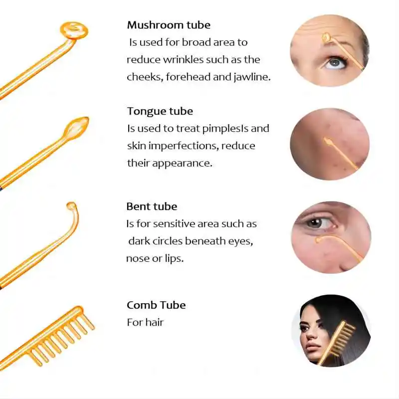 

Protable Cordless Rechargeable High Frequency Electrotherapy Wand Skin Acne&Scalp Therapy Machine Wrinkle Removal Anti-ha