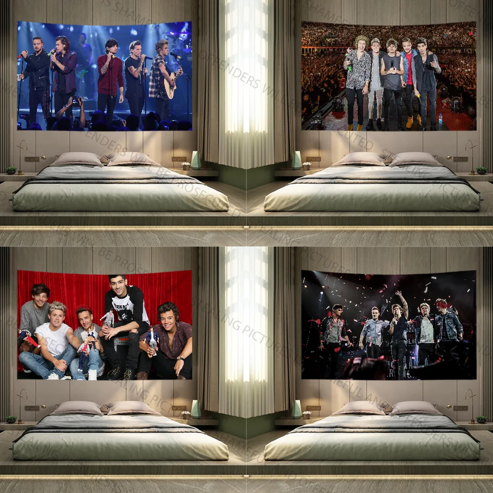 Band O-One D-Direction Music Tapestry Decoration Party Background Hanging Cloth Bedroom Tapestry Room Decor Aesthetic