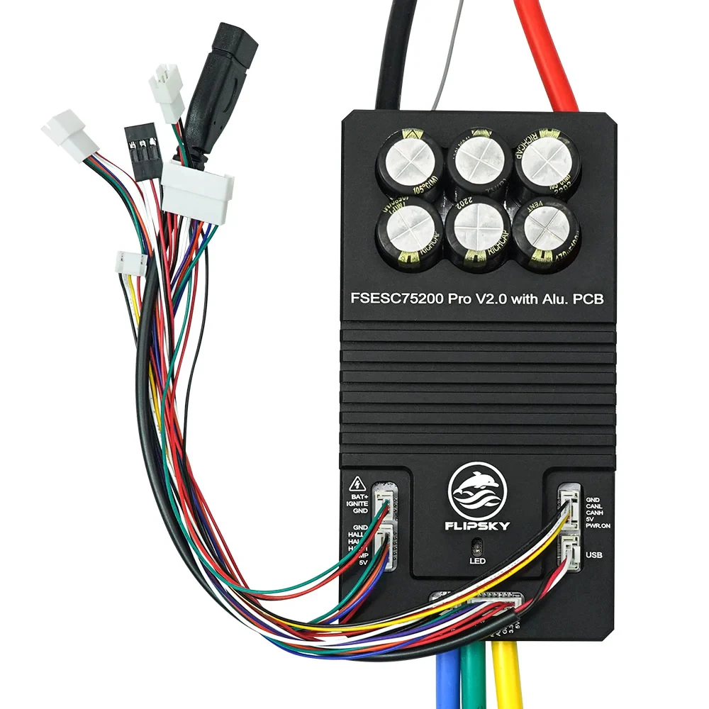 

Flipsky 75200 Pro V2.0 с алюминиевой печатной платой на основе VESC для электрического скейтборда/электрического скутера/регулятора скорости электровелосипеда