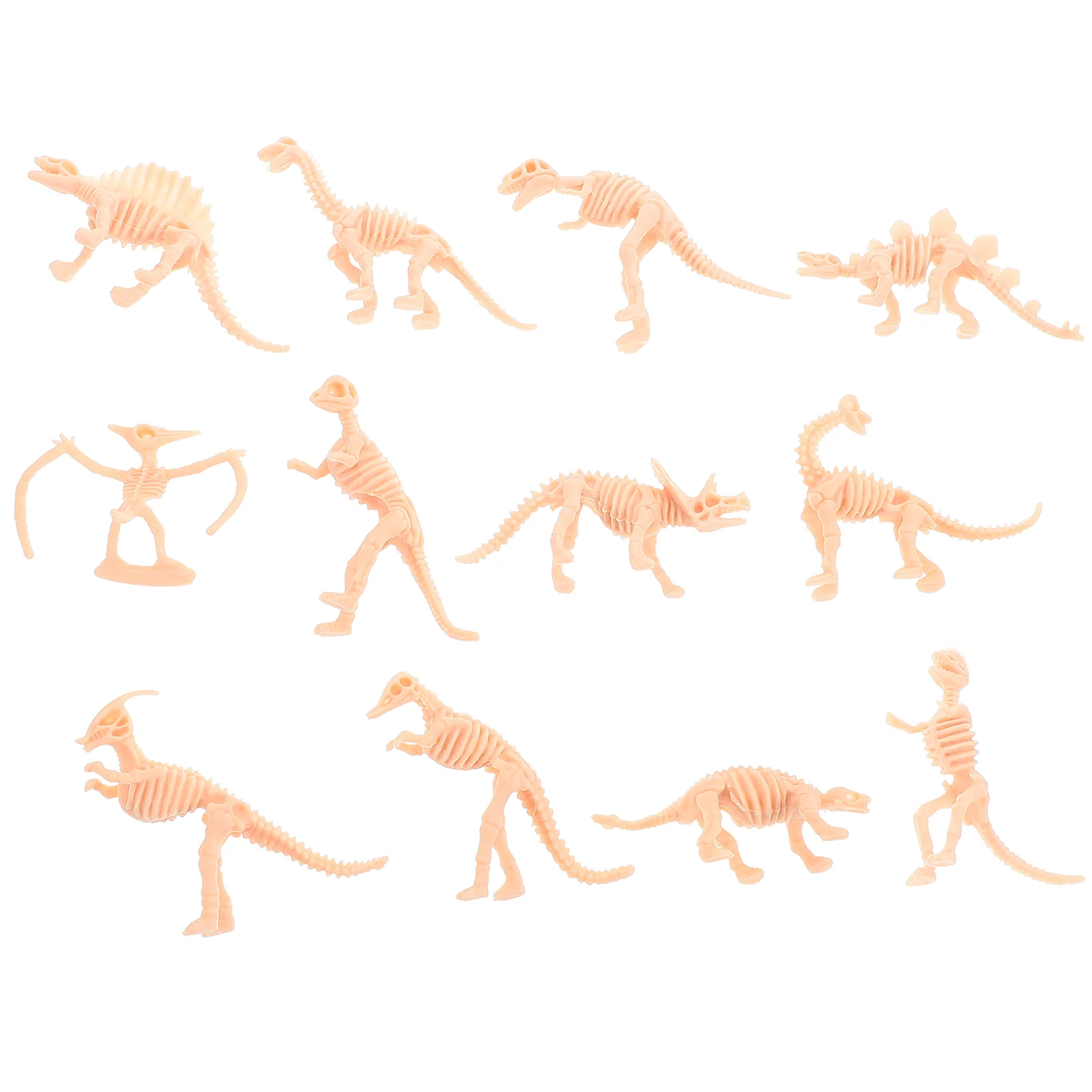 12-delige bulk dinosaurusmodel kind skeletten plastic miniatuur beeldjes simulatie speelgoed