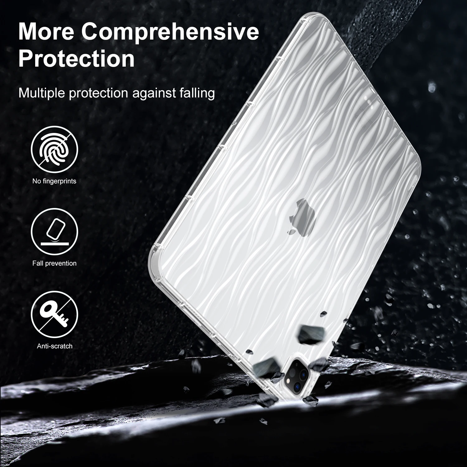 Transparent Water Ripple Tablet for Ipad Pro 11 Air 11 2024 A2837 A3006 A2899 A2900 A2902 Soft Cover Case Material TPU Colorfull