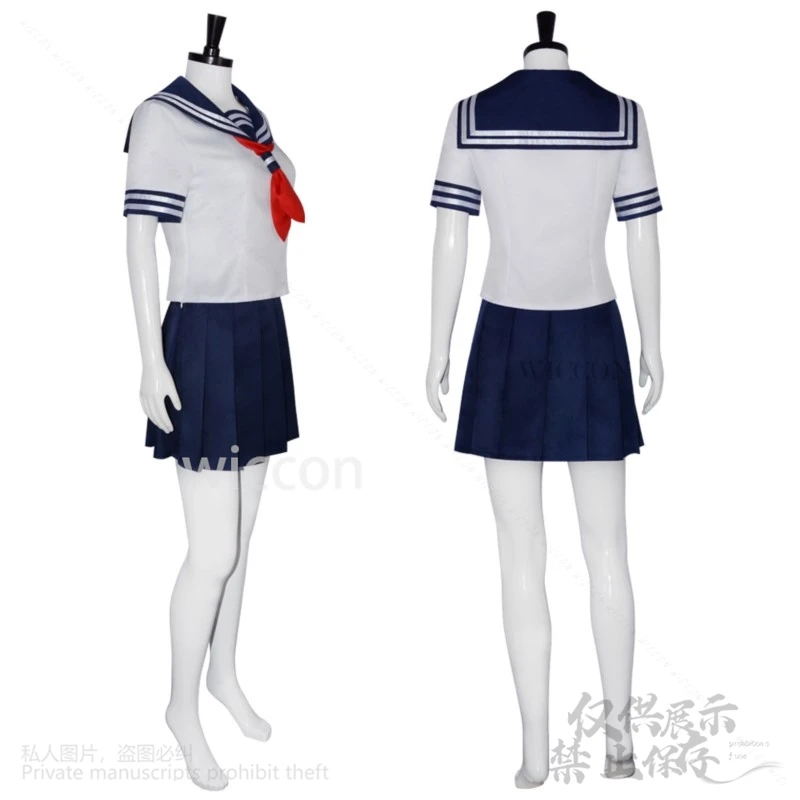 Anime GinpachiSensei Cosplay Gintoma Sarutobi Ayame Costume JK School Uniform Dress Lolita Wig Shoes Red Glasses Woman Halloween