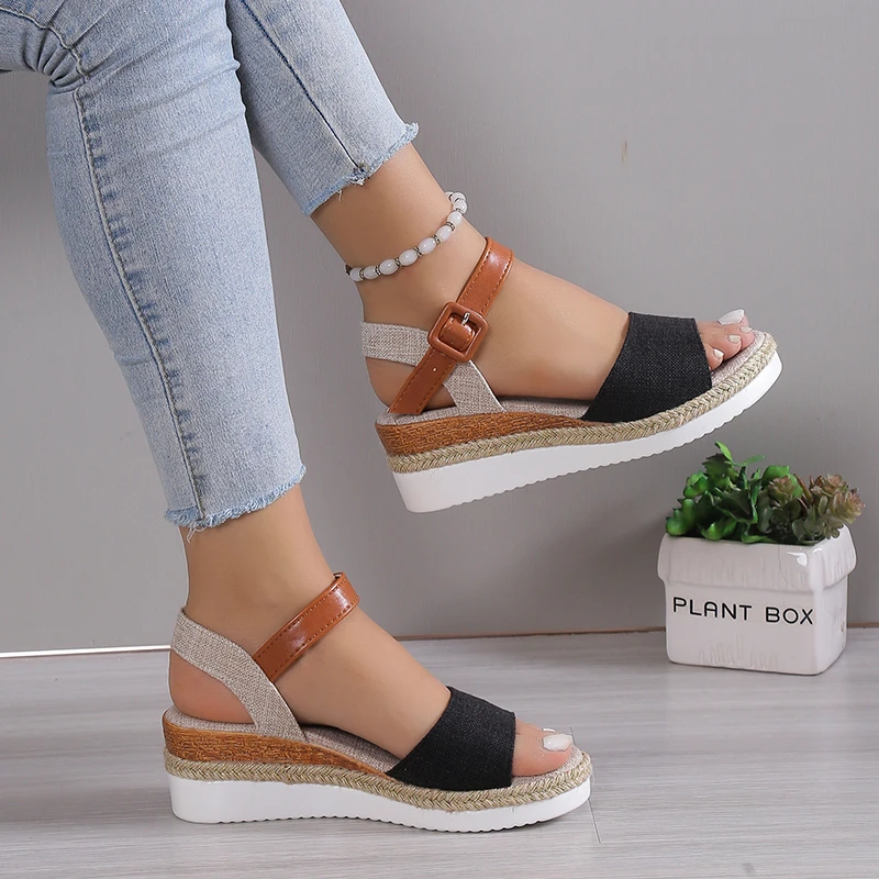 Summer Woman Sandals Shoes Soft Shoes Woman Elegant Sandals Woman Wedge Ladies Shoes Party Footwear Female Women Sandal image 5