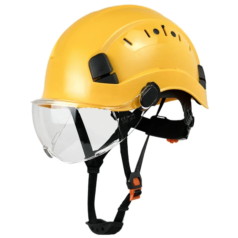 Safety Helmet with Goggles ABS Construction Work Cap Protective Hard Hat for Climbing Riding Outdoor Working Rescue Helmets