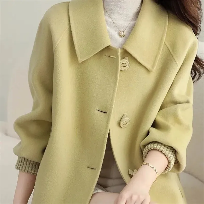 

High-end Overcoat Female Short Coat 2025 Spring Autumn New Women's Short Loose Jacket Suit Collar Ladies Casual Overwear