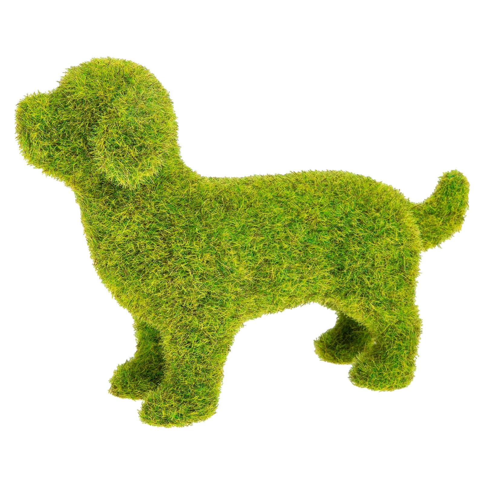 Garden Flocking Decoration Animal Sculpture Artificial Grass Ball Dog Ornament Statue Photography Prop Outdoor Decorate