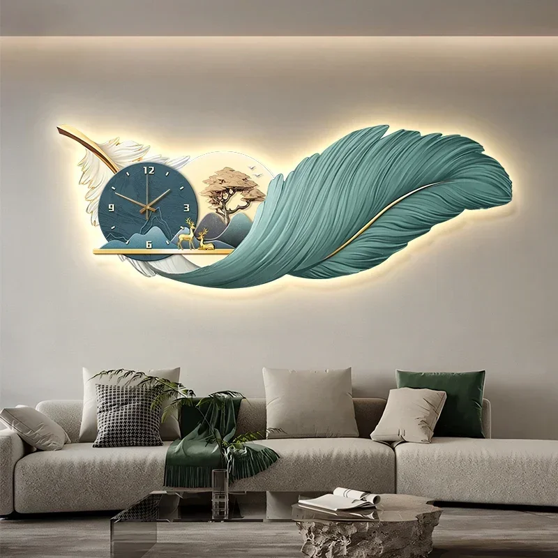 Led Living Room Wall Clocks Luxury Xenomorph Restaurant Nordic Wall Watch Silent Creative Relogio De Parede Home Decoration