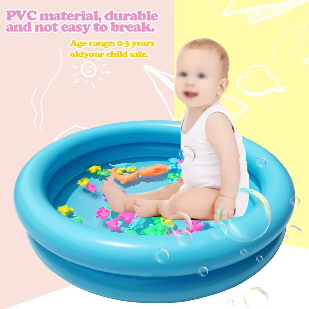 PVC inflável bebê piscina, bacia redonda, brinquedos aquáticos de esportes ao ar livre para crianças, jardim piscina infantil, 0 a 3 anos, verão