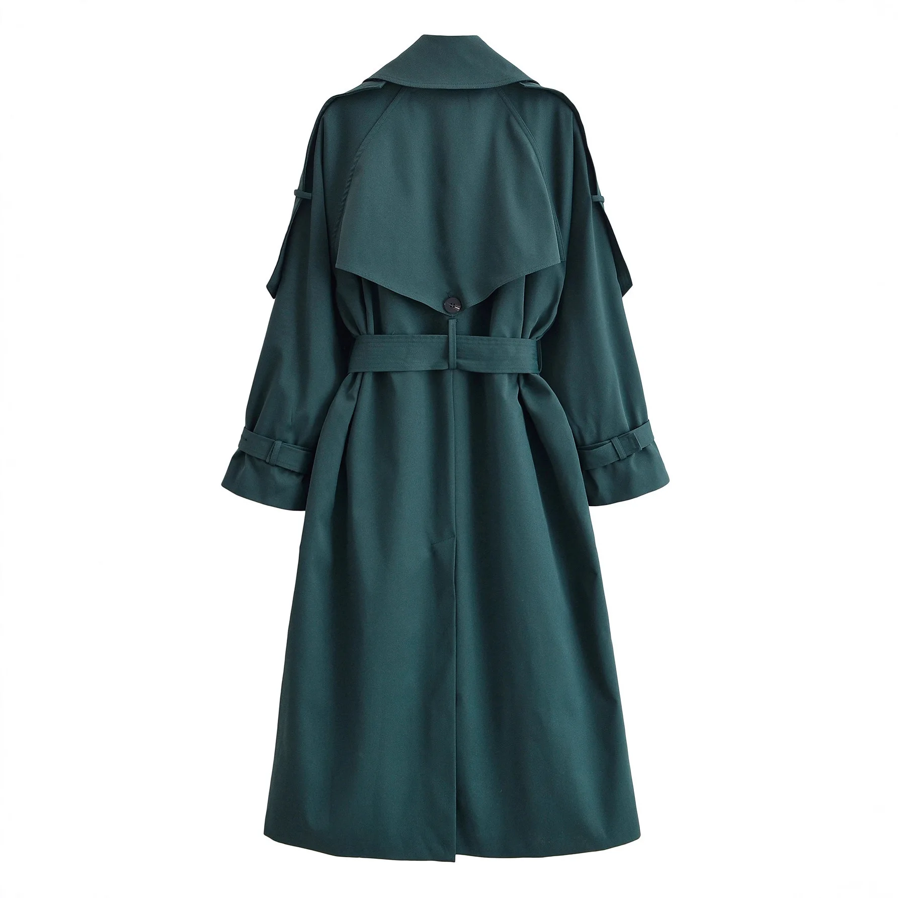 Mode jas met dubbele rij knopen Elegante lange trenchcoats voor dames Nieuw met riem Effen jas Street Style windjack